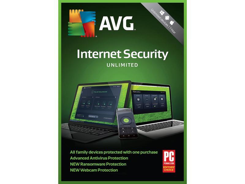 AVG Internet Security 2019 - Unlimited Devices, 1 Year (Key Card)