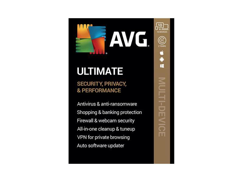AVG Ultimate (Security, Privacy and Performance) 2020, 10 Devices, 2 Years, Download