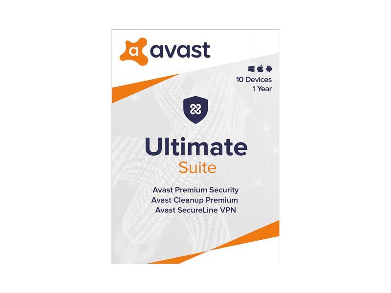 Avast Ultimate Suite [Security, Cleanup and VPN] 2020, 10 Devices / 1 Year [Key Card]