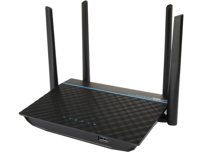 ASUS AC1300 Dual-Band WiFi 4-Port Gigabit Router, MU-MIMO, USB 3.0