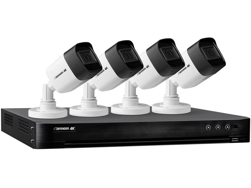 Defender 4-Channel Ultra HD 4K (8MP) Wired Security System w/ 4 Night Vision Cameras