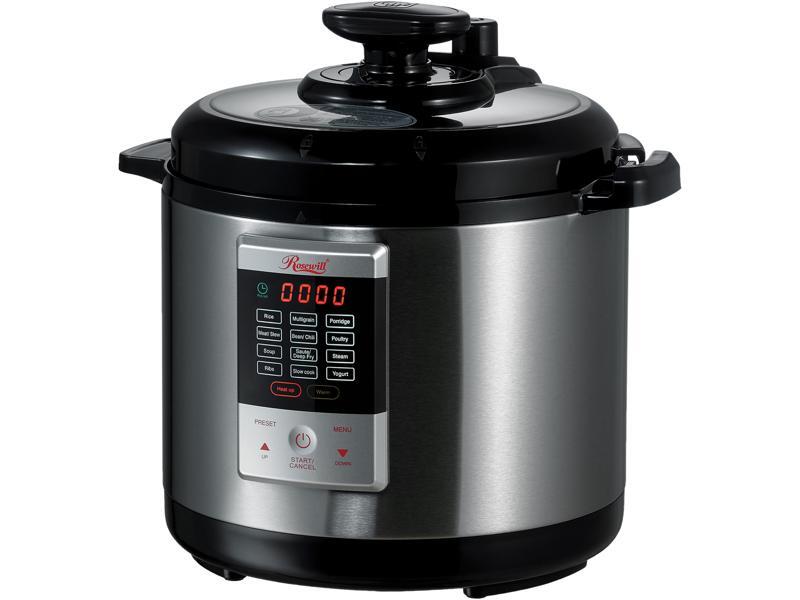 Rosewill 6 Qt. Electric Pressure Cooker, 8-in-1 Programmable, Stainless Steel Pot