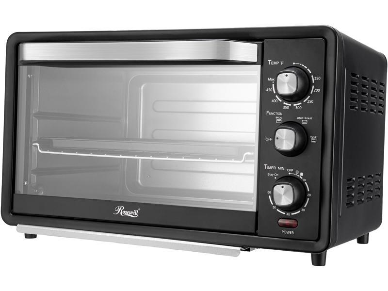 Rosewill 6-Slice Convection Toaster Oven, 19 Liters, Fits 12" Pizza, Adjustable Timer and Temperature Settings