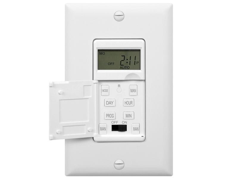 ENERLITES 7 Days Digital In-Wall Programmable Timer Switch for Lights, Fans & Motors