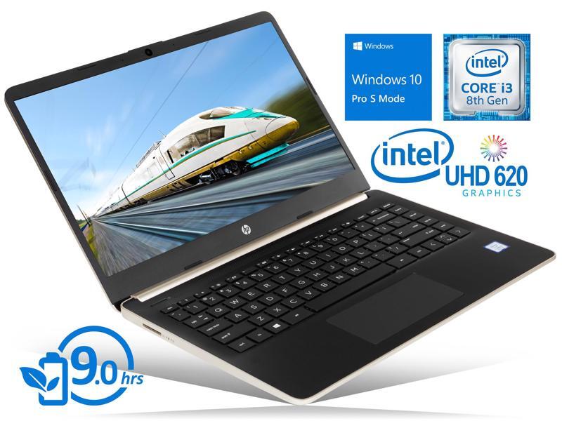 HP Intel Core i3-8145U (2.10 GHz) 14.0" Notebook, 4GB RAM, 128GB SSD, Windows 10 Pro S Mode
