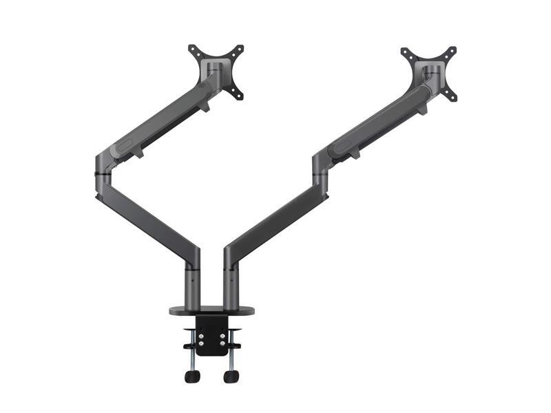 AITERMINAL Dual Monitor / Desk Mount Stand w/ Full Motion Swivel Gas Spring for 17-27" Monitor (4.4 - 19 lbs)