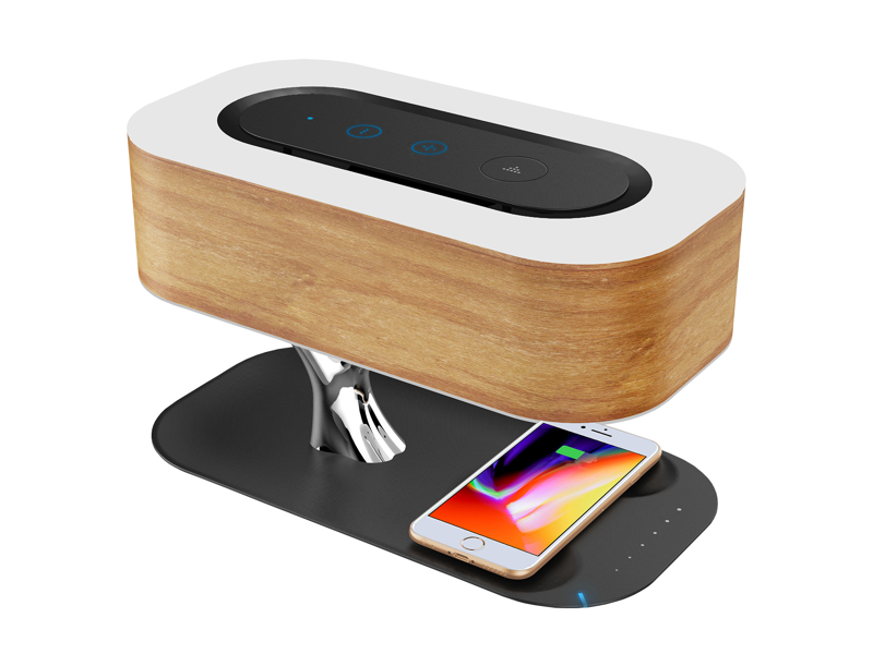 Ampulla Light of Tree Bedside Lamp w/ Bluetooth Speaker and Wireless Charger