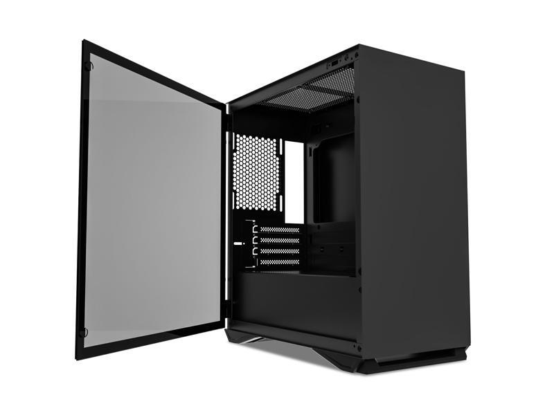 darkFlash MicroATX / Mini-ITX Computer Case w/ Door Opening Tempered Glass Side Panel, Black
