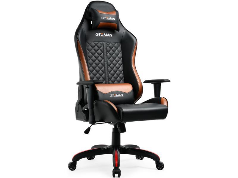GTRACING GTXMAN PU Leather Ergonomic Gaming Chair (Black/Orange)
