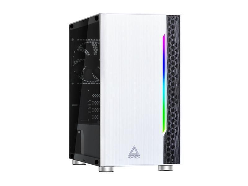 Montech Flyer High-Airflow Micro ATX/Mini ITX Computer Gaming Case w/ Pre-Installed Fan x 2 - White