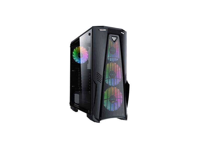 Apevia Mid Tower Gaming Case, Black, RGB LED