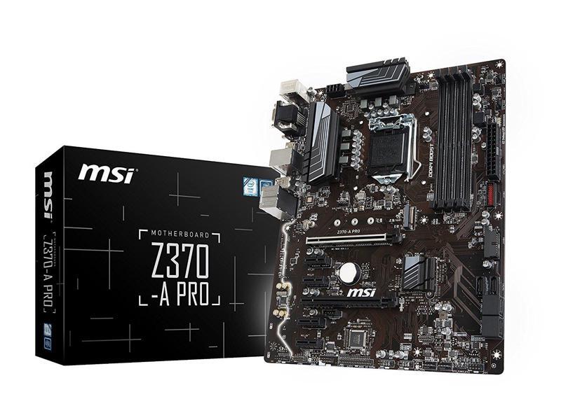 Refurbished: MSI Z370-A PRO INTEL 8TH GEN ATX DDR4 64GB 2PCIEX16 CFX M.2 DSUB DVI DP USB3.1