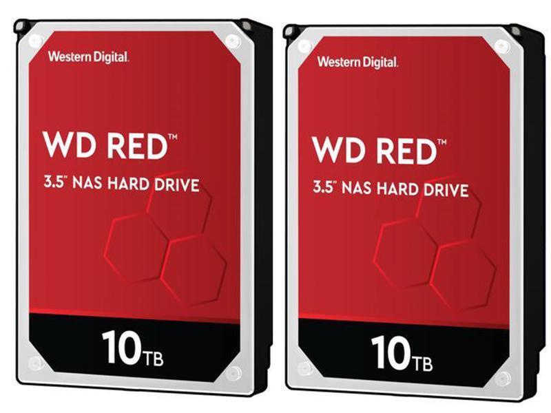 2 x WD Red 10TB NAS Hard Disk Drive - 5400 RPM Class SATA 6Gb/s 256MB Cache 3.5 Inch - WD100EFAX