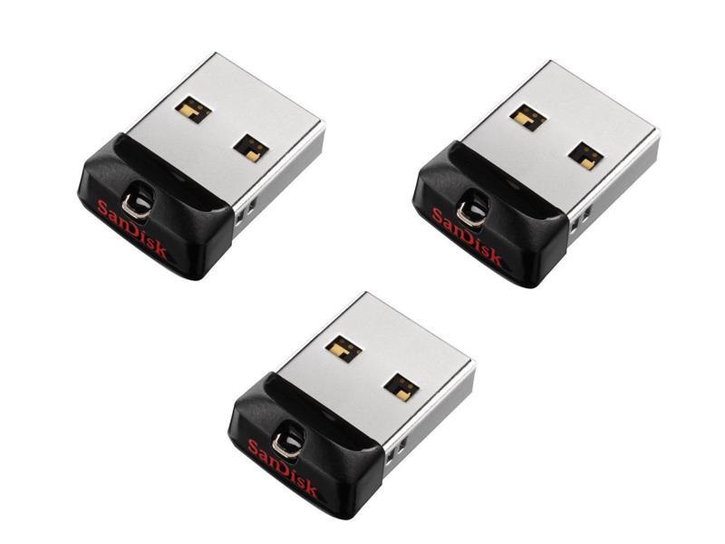 3 x Sandisk 32GB Cruzer Fit USB 2.0 Flash Drive