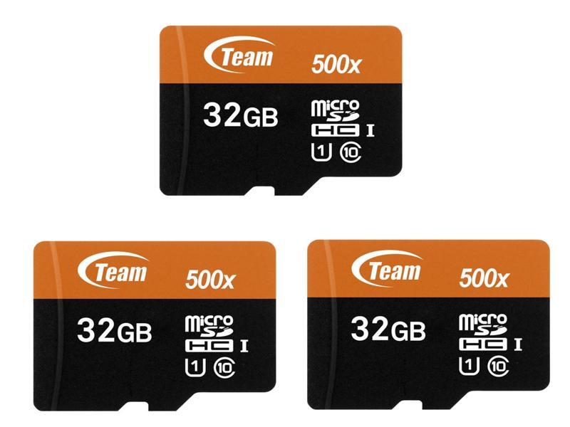 3 x Team 32GB microSDHC UHS-I/U1 Class 10 Memory Card with Adapter, Speed Up to 80MB/s (TUSDH32GUHS03)