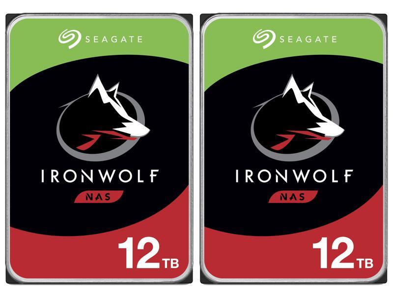 2x Seagate IronWolf 12TB NAS Internal Hard Drive 7200 RPM 256MB Cache SATA 6.0Gb/s 3.5" HDD ST12000VN0007