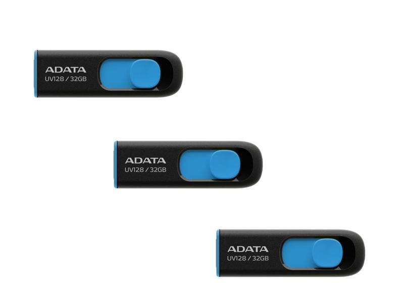 3 x ADATA 32GB UV128 USB 3.2 Gen 1 Flash Drive (AUV128-32G-RBE)