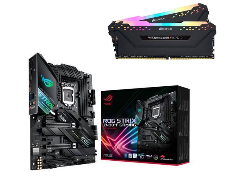 ASUS ROG STRIX Z490-F GAMING Motherboard + CORSAIR CMW16GX4M2D3600C18 2*8G Memory