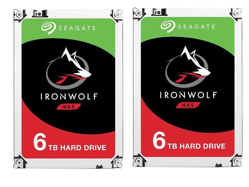 2 x Seagate IronWolf 6TB NAS Hard Drive 7200 RPM 256MB Cache SATA 6.0Gb/s 3.5" Internal Hard Drive ST6000VN0033