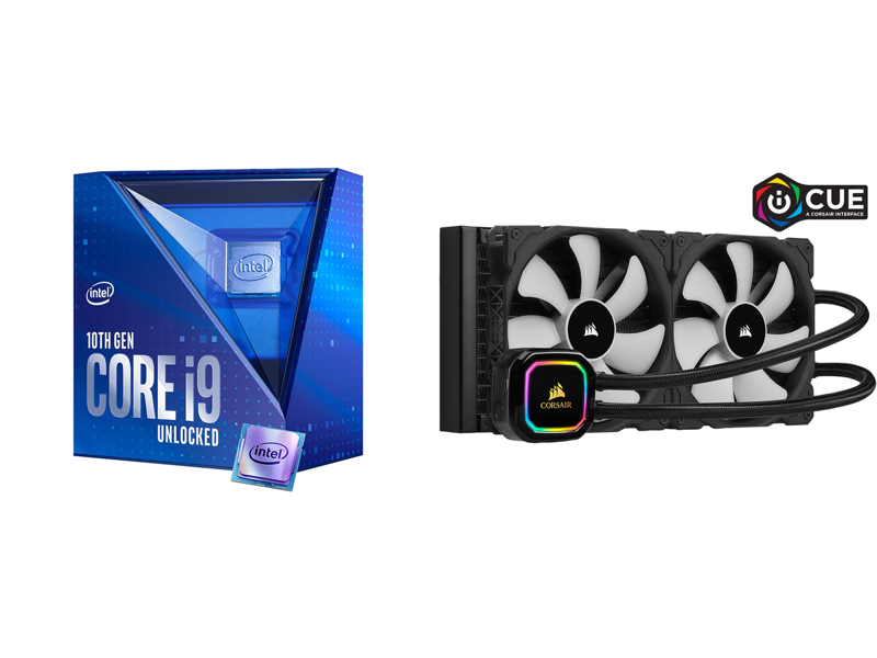 Intel i9-10900K 10-Core LGA 1200 125W Processor + CORSAIR iCUE H115i RGB PRO XT Liquid CPU Cooler