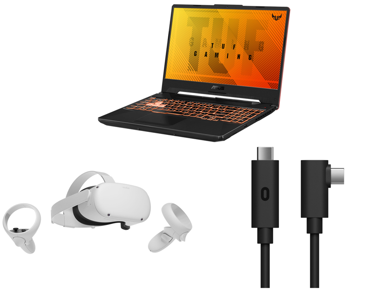 Oculus Quest 2 256GB + Oculus Link VR Headset 16ft. Cable + ASUS 15.6" Gaming Laptop w/ Ryzen 5, GTX 1660 Ti
