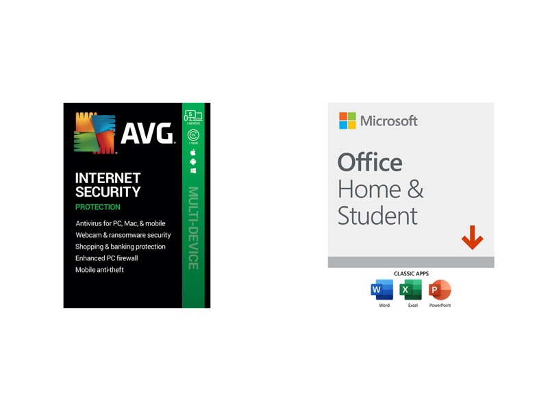 AVG Internet Security 2021 + Microsoft Office Home & Student 2019 Combo
