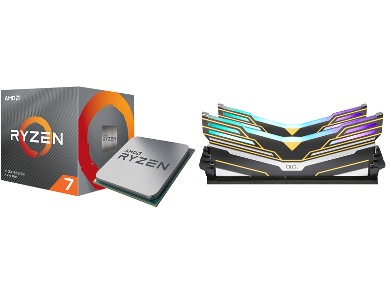 AMD RYZEN 7 3700X 65W Processor + OLOy WarHawk RGB DDR4 3600 (PC4 28800) 16GB (2 x 8GB) Memory Combo
