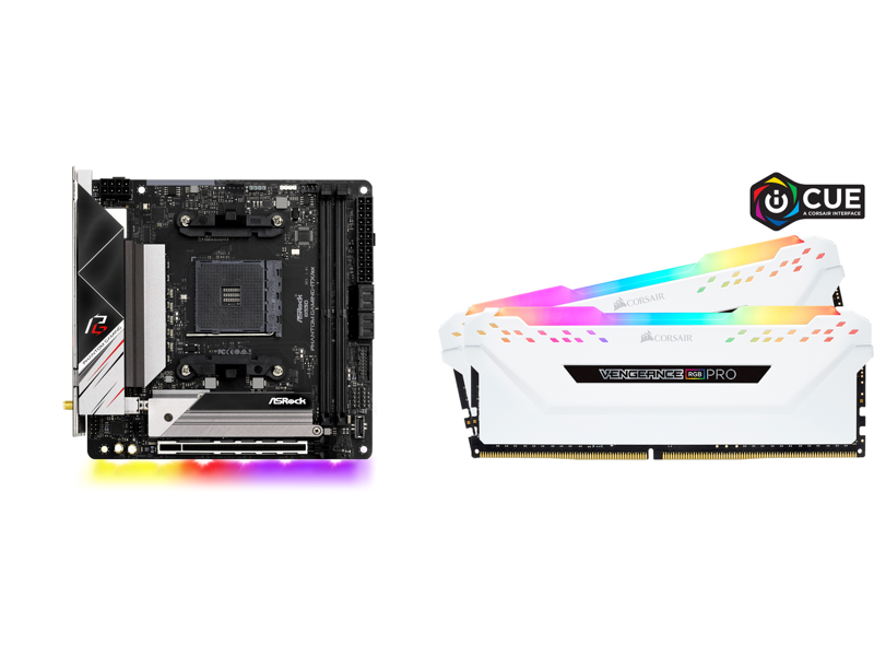 ASRock B550 Phantom Gaming-ITX/ax Motherboard + CORSAIR Vengeance RGB Pro 16GB (2 x 8GB) Intel XMP 2.0 Memory Combo