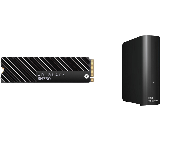 WD Elements 14TB USB 3.0 Desktop Hard Drive + WD BLACK SN750 NVMe M.2 2280 1TB PCIe 3.0 x4 Internal SSD Combo