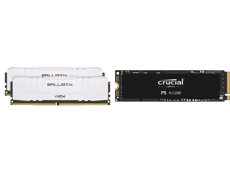 Crucial Ballistix 3600 MHz Desktop Gaming Memory Kit 32GB (16GBx2) + Crucial P5 1TB 3D NAND NVMe Internal SSD Combo