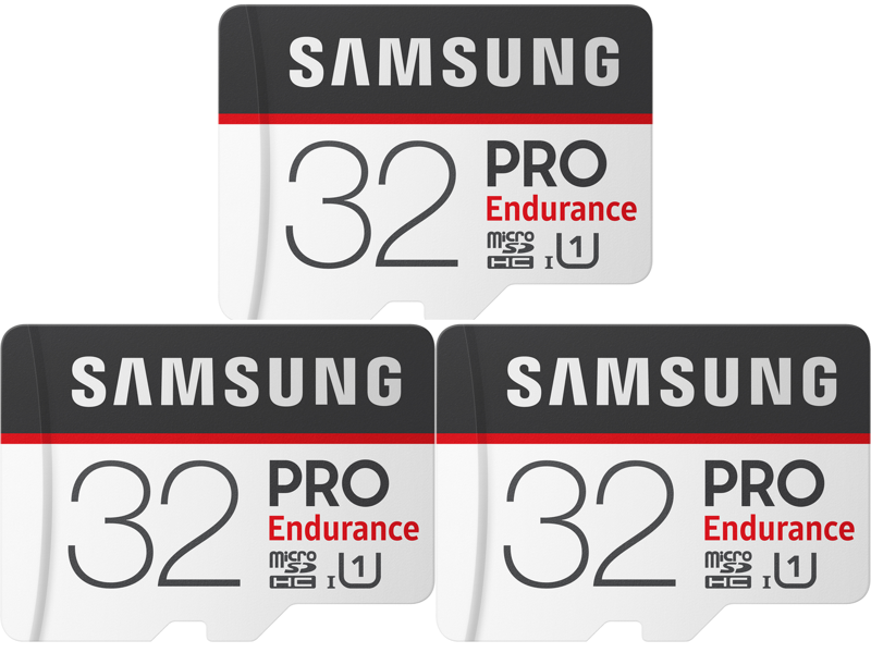 3x SAMSUNG 32GB PRO Endurance microSDHC UHS-I/U1 Memory Card with Adapter Bundle