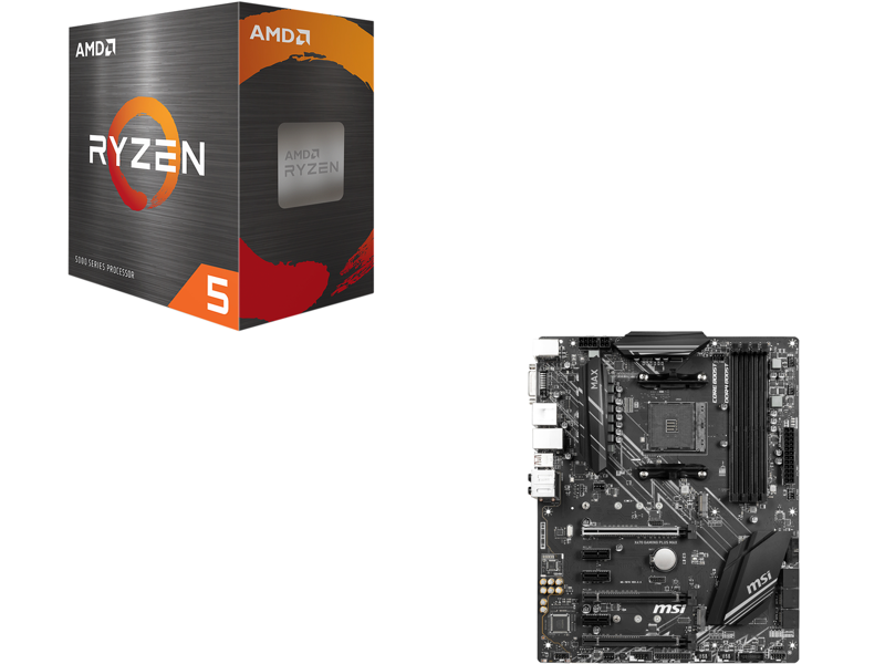 AMD Ryzen 5 5600X Vermeer 65W Processor + MSI X470 GAMING PLUS MAX ATX AMD Motherboard Combo