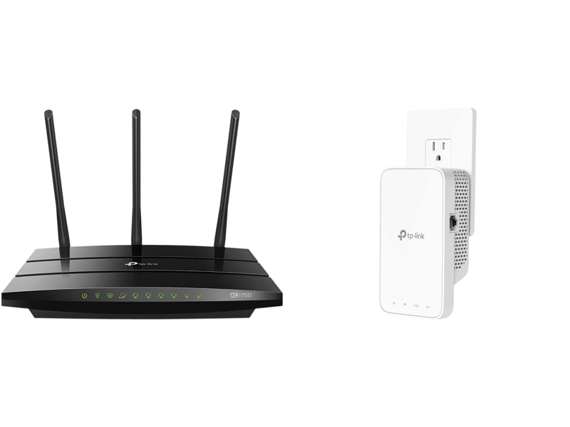 TP-Link Archer A7 AC1750 Wireless Dual Band Gigabit Router + AC750 WiFi Extender Combo