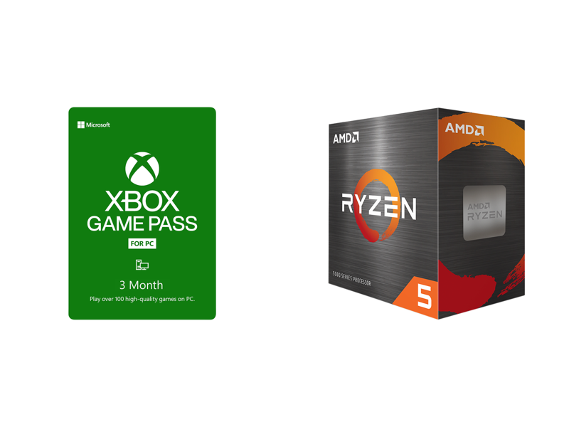 Xbox Game Pass for PC 3 Month Membership US, Code + AMD Ryzen 5 5600X Vermeer 65W Desktop Processor Combo