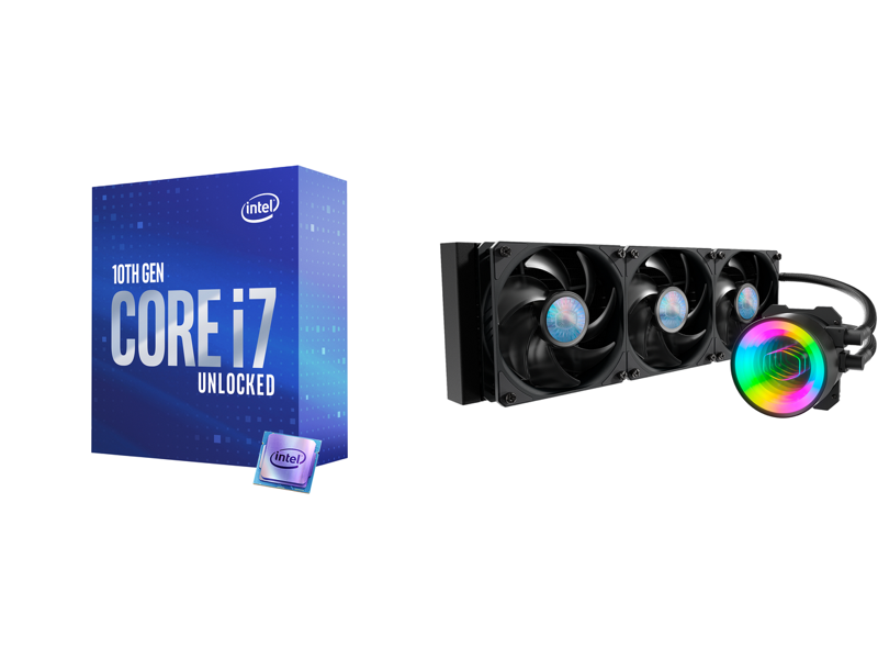 Intel Core i7-10700K Comet Lake 8-Core 125W Processor + MasterLiquid ML360 Mirror ARGB Close-Loop AIO CPU Liquid Cooler Combo