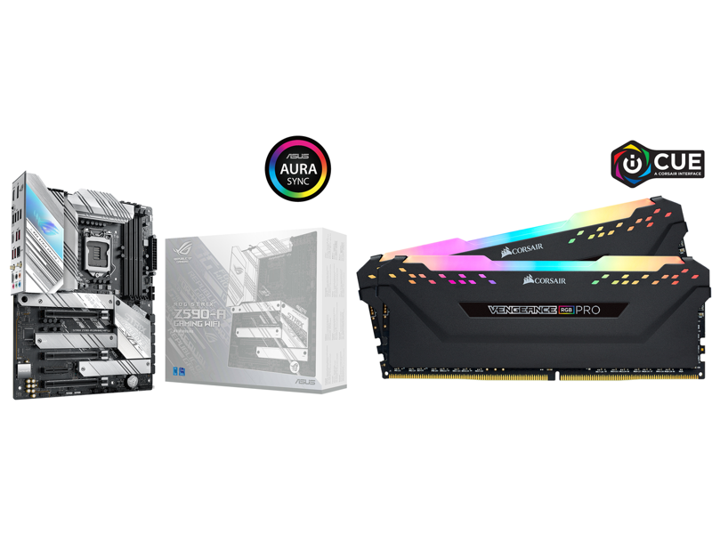 ASUS ROG Strix Z590-A Gaming WiFi 6 Motherboard + CORSAIR Vengeance RGB Pro 32GB Intel XMP 2.0 Memory Combo