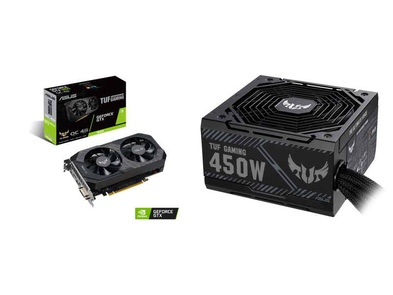 ASUS TUF Gaming GeForce GTX 1650 OC Edition 4GB GDDR6 PCI Express 3.0 Video Card + ASUS TUF GAMING 450W Bronze Power Supply Combo