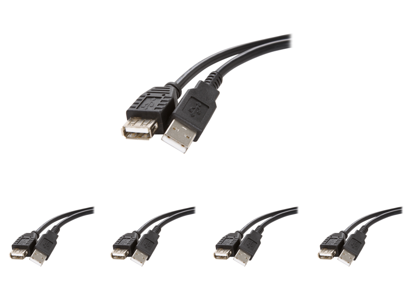 5 x Rosewill RCW-100 - 6-Foot USB 2.0 A Male to A Female Extension Cable, Black