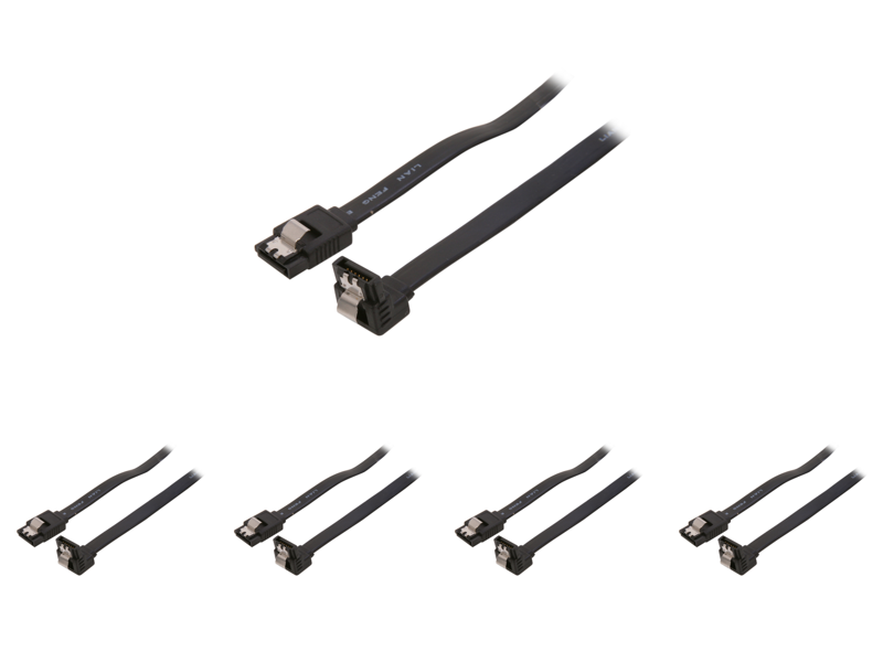 5x Rosewill SATA Cable 90 Degree Right Angle SATA III 6.0 Gbps, SATA Cable 18 Inches