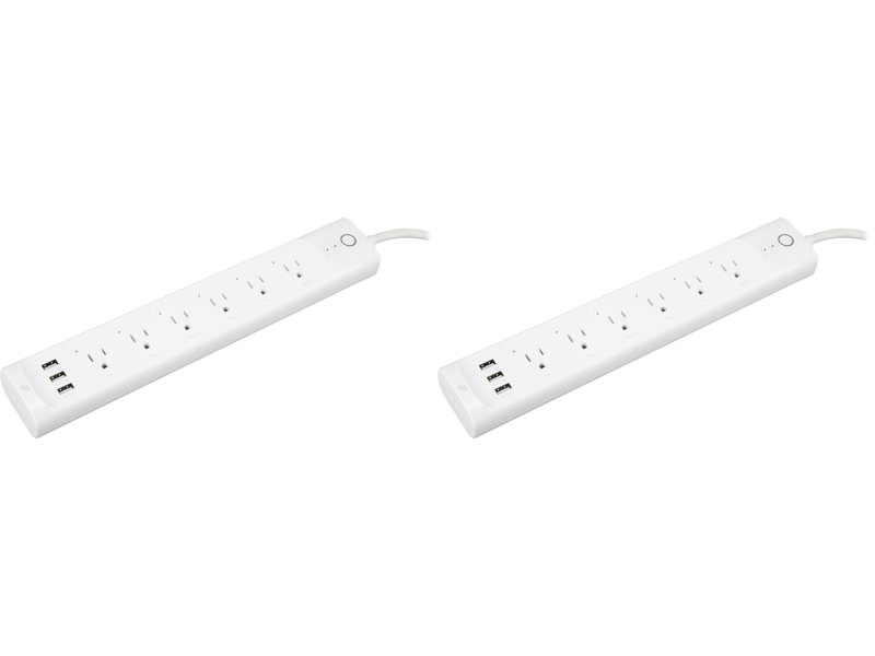 2 x Kasa Smart Plug Power Strip HS300, Surge Protector with 6 Individually Controlled Smart Outlets and 3 USB Ports