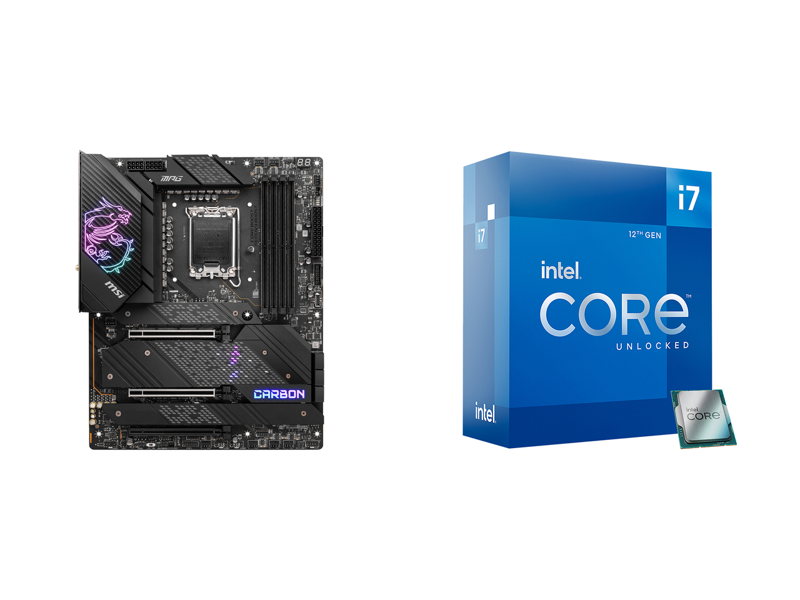 Intel Core i7-12700K Alder Lake 125W Processor + MSI MPG Z690 CARBON WIFI ATX Intel Motherboard Combo