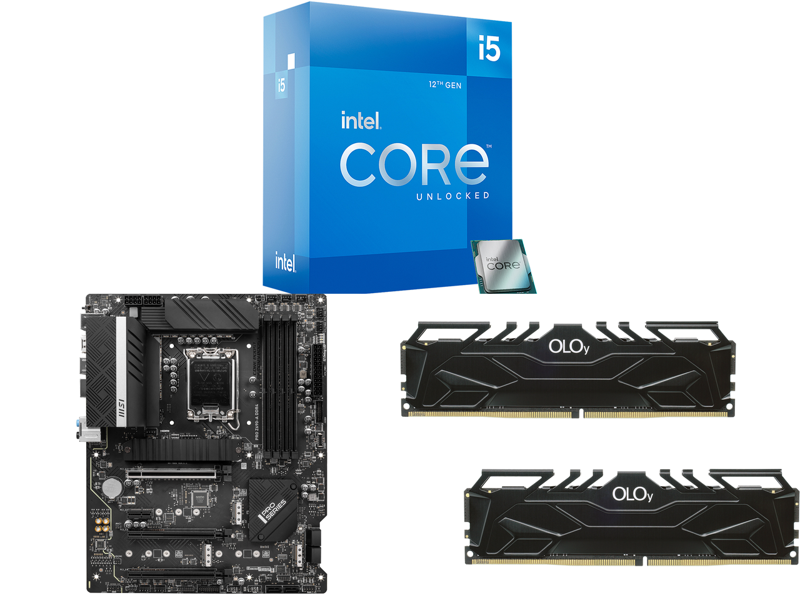 Intel Core i5-12600K Alder Lake LGA 1700 125W Processor + MSI PRO Z690-A DDR4 ATX Intel Motherboard + OLOy 64GB (2 x 32GB) DDR4 3200 (PC4 25600) Memory bundle