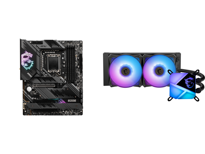 MSI MAG CORELIQUID C280 AIO Liquid CPU Cooler + MSI MPG Z690 EDGE WIFI DDR4 Motherboard Combo