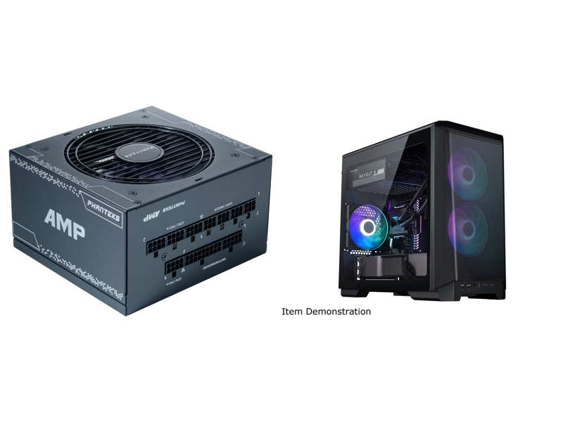 Phanteks Eclipse P200A D-RGB high airflow mini-ITX tower Case + Phanteks AMP 550W 80PLUS Gold ATX Fully Modular Power Supply Combo