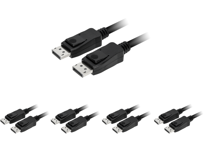 5X Rosewill DisplayPort to DisplayPort 1.4 HBR3 Cable, Ultra HD 8K DP to DP, 6 Feet, Black Combo