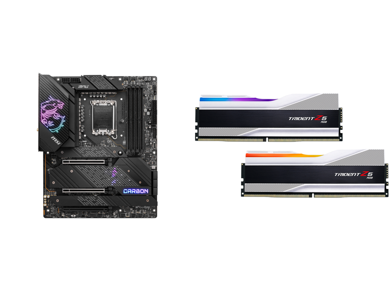 G.SKILL Trident Z5 RGB 32GB (2 x 16GB) DDR5 5600 Intel XMP 3.0 Desktop Memory + MSI MPG Z690 CARBON WIFI DDR5 LGA 1700 Intel Z690 SATA 6Gb/s ATX Intel Motherboard Combo