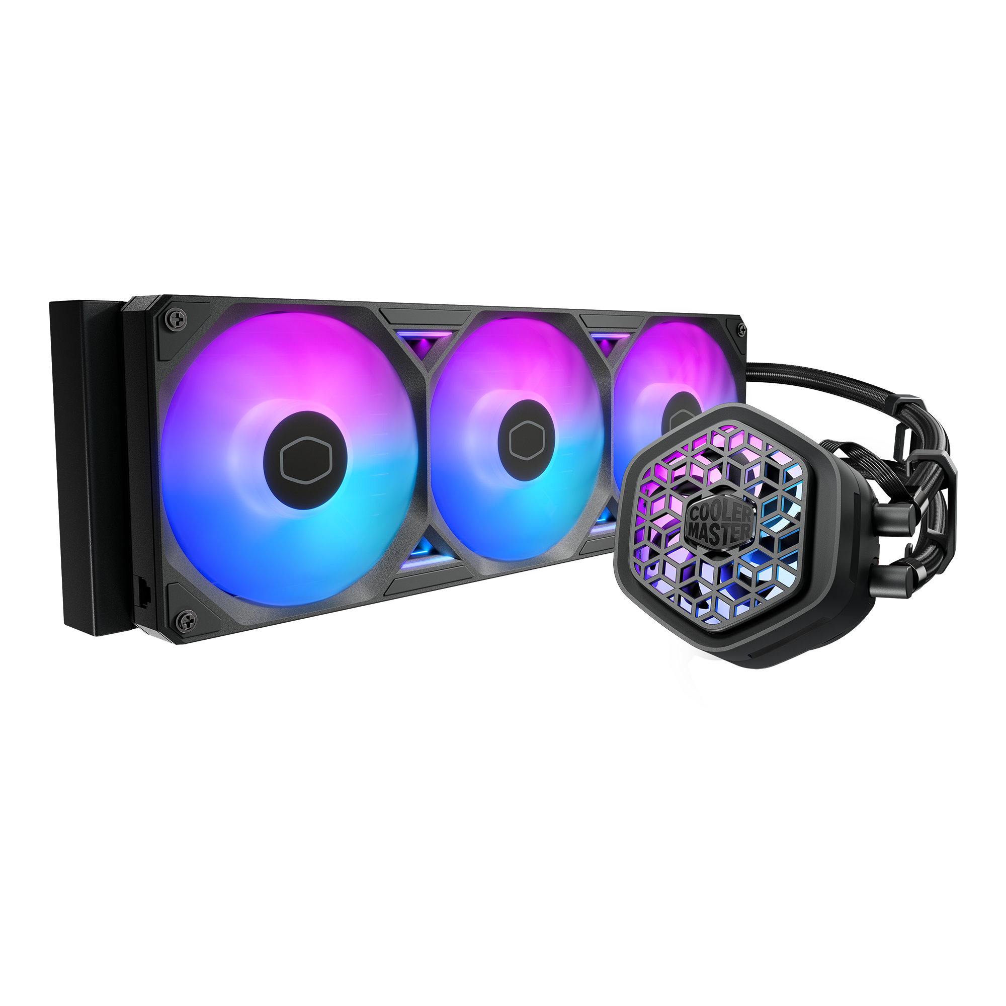 Cooler Master Atmos II 360 VRM AIO CPU Liquid Cooler - 360mm Radiator with VRM Cooling Fan, 3x ARGB PWM Fans, Dual-Chamber Pump, Low Noise, AMD AM5/AM4 & Intel LGA 1851/1700, Black