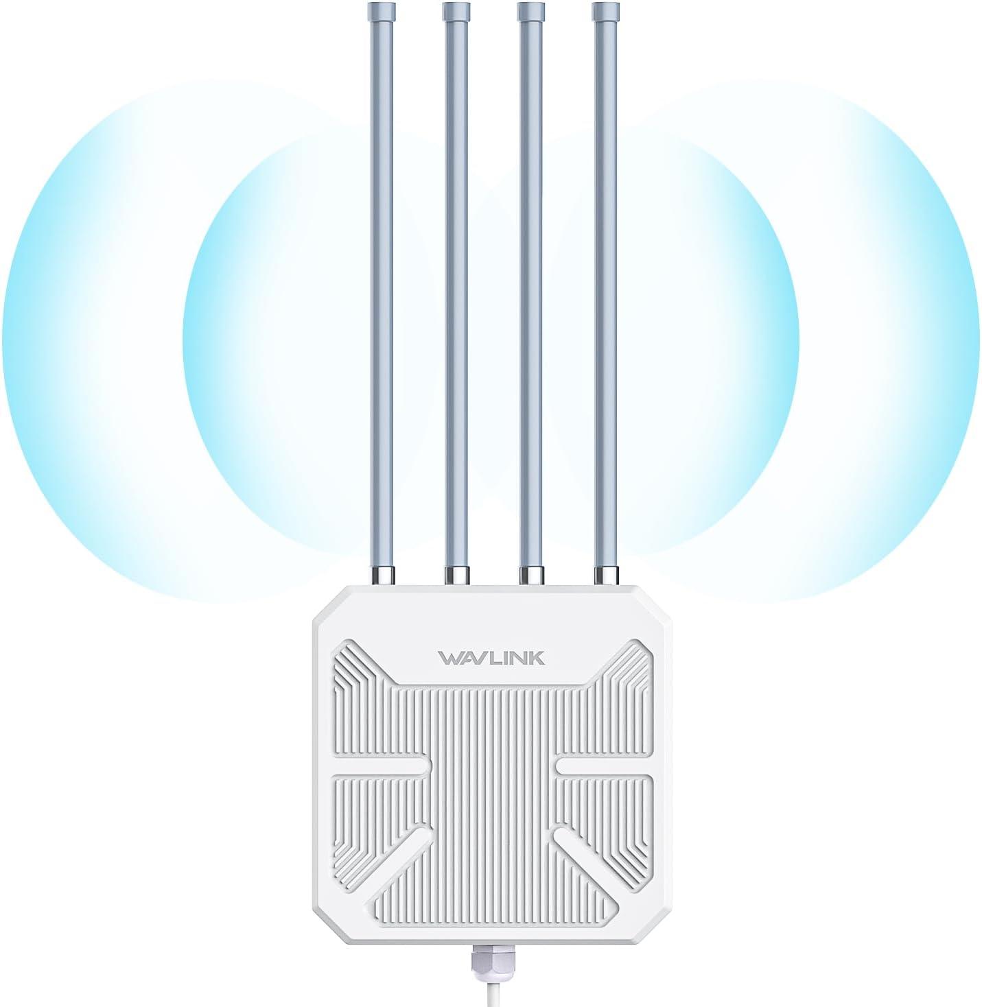 Wavlink AX1800 Outdoor WiFi Range Extender Dual Band WiFi Repeater Long Range Weatherproof Outdoor WiFi Signal Booster Access Point | Mesh with POE and IP67, Gigabit Port, Seamless Roaming & MU-MIMO