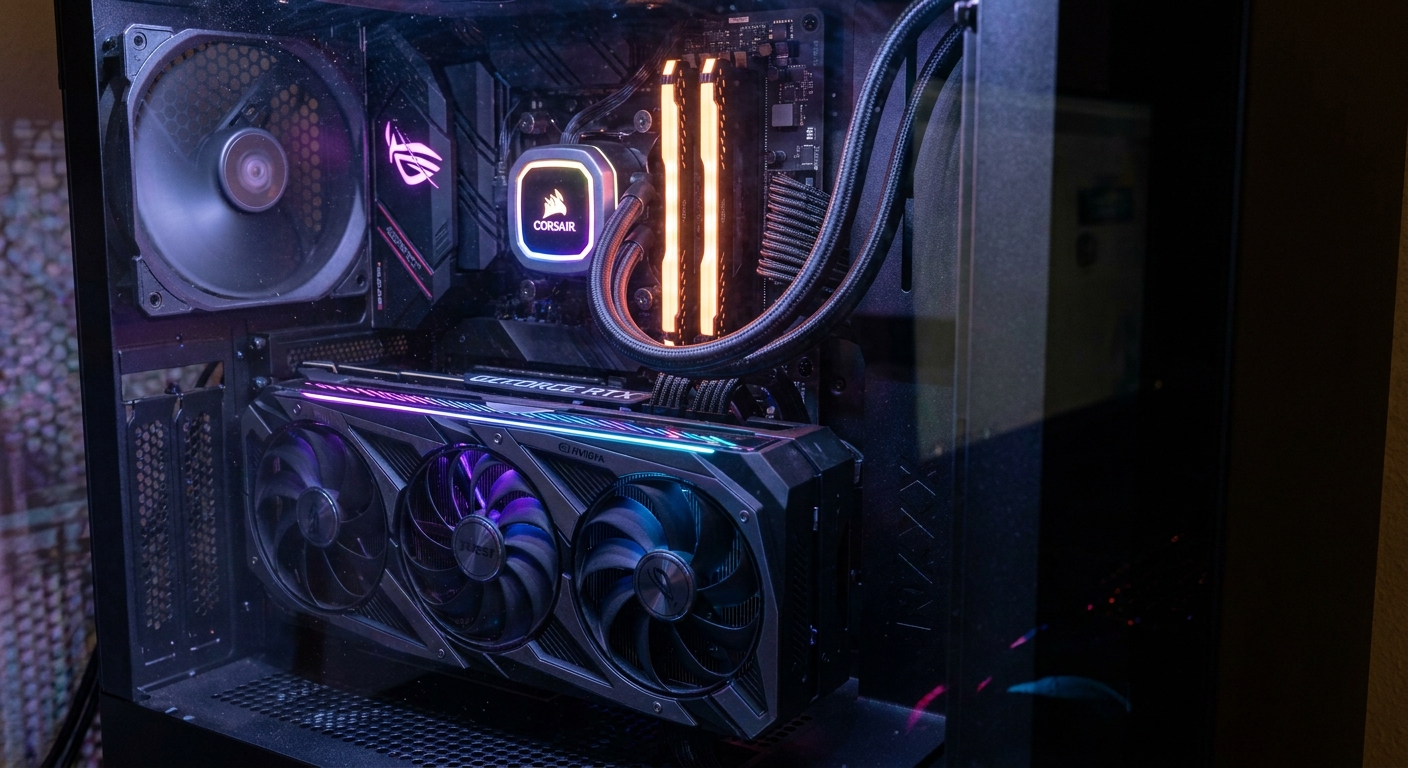 Gaming PC build featuring a high-performance GPU for 1440p gaming