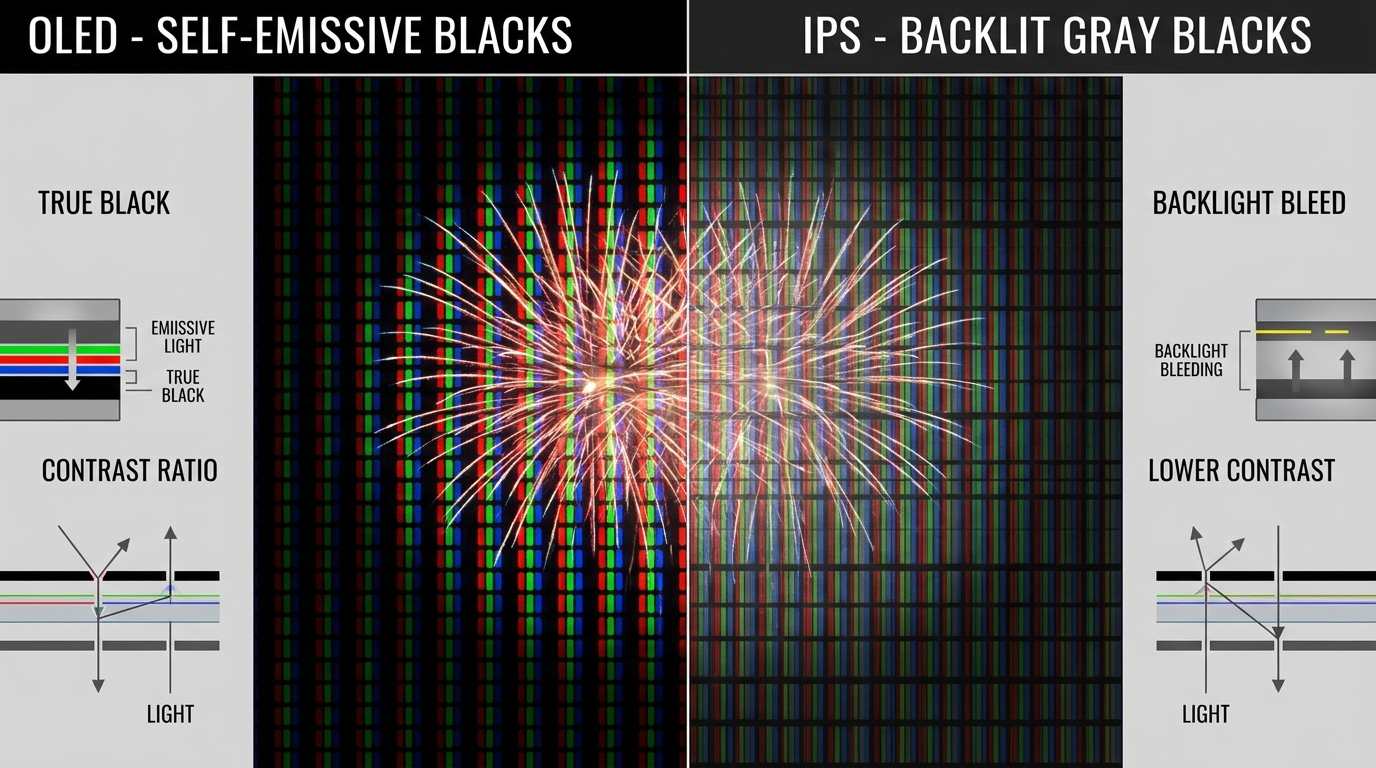OLED versus IPS panel comparison